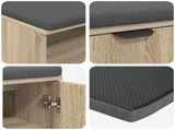 Hall Bench with Cushion with Shelf Sonoma Oak 60 x 38 x 46 cm 891498