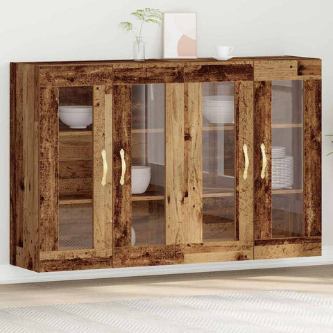 Wall Mounted Cabinet 2 pcs Old wood 69.5 x 34 x 90 cm 3334317