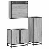 3 Piece Bathroom Furniture Set Grey Sonoma Engineered Wood 3301058