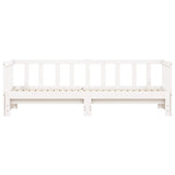 ZNTS Day Bed with Trundle without Mattress White 80x200 cm Solid Wood 836160