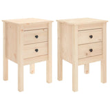 ZNTS Bedside Cabinets 2 pcs 40x35x61.5 cm Solid Wood Pine 813690