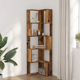 Corner Bookcase 5-Tier Old Wood 50x50x179 cm Engineered Wood 852589