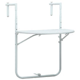 Hanging Balcony Table White 60x64x83.5 cm Plastic Rattan Look 47893