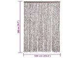 Fly Curtain Brown and Beige 100x200 cm Chenille 377373