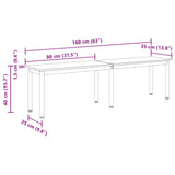 Bench Black Oak 160 x 35 x 45 cm Engineered Wood 892602
