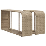 ZNTS 10 Piece Garden Sofa Set with Cushions Beige Poly Rattan 3228898