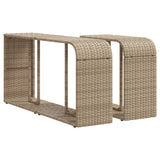 ZNTS 10 Piece Garden Sofa Set with Cushions Beige Poly Rattan 3228898