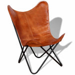 Butterfly Chair Brown Real Leather 243728