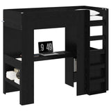Loft Bed Frame with Desk Black Oak 80 x 200 cm Engineered Wood 3410444