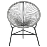Moon Chair Grey Polyethylene Rattan Moon Chair Round Modern 44481