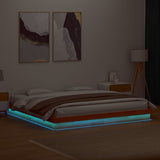 LED Bed Frame without Mattress Wax Brown 180x200 cm Super King Solid Wood 844417