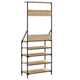 Clothes Rack with Shoe Storage Sonoma Oak 70x34x184 cm 837873