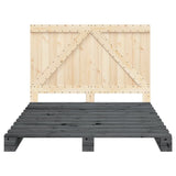 Bed Frame without Mattress Grey 140x200 cm Solid Wood Pine 3281564