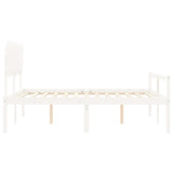 Senior Bed without Mattress White 160x200 cm Solid Wood 3195557