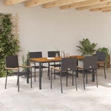 Garden Dining Set 7 pcs Black Poly Rattan 3365410