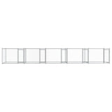 Dog Cage with Doors Grey 10x2x1.5 m Galvanised Steel 3209576