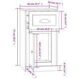 Side Cabinet with Drawer Smoked Oak 40x50x75 cm Engineered Wood 816485
