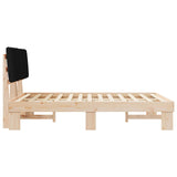 Bed Frame with Upholstered Headboard Black 140 x 190 cm 877496