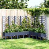 Garden Planter with Trellis Blue Grey 200x160x142 cm PP 367941