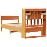 Bookcase Bed without Mattress Wax Brown 100x200 cm Solid Wood Pine 3323034