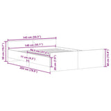 Bed Frame without Mattress Grey Sonoma 140x200 cm 3203752