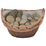 286988 Firewood Basket with Handle 60x44x55 cm Natural Willow