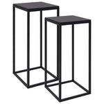 ZNTS Side Tables 2 pcs Black Steel 336128