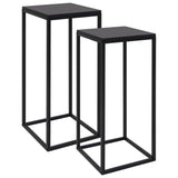 ZNTS Side Tables 2 pcs Black Steel 336128