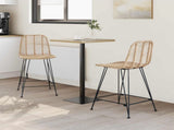 Bar Chair 2 pcs 44.5 x 54.5 x 97.5 cm Rattan and Iron 42011546