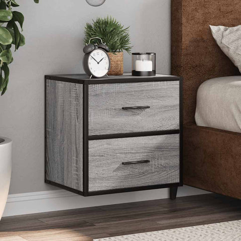 ZNTS Wall-mounted Bedside Cabinet Grey Sonoma 40x31x39.5 cm 848730