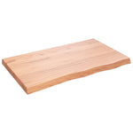 Table Top Light Brown 100x60x cm Treated Solid Wood Oak 3156370