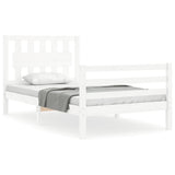 Bed Frame without Mattress White Small Single Solid Wood 3194272