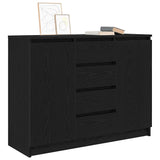 Sideboard with Drawers Black Oak 100.5x35x76 cm Engineered Wood 3328445