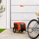 Pet Bike Trailer Orange and Black Oxford Fabric and Iron 93991