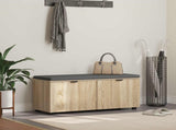 Hall Bench with Cushion with Shelf Sonoma Oak 100 x 38 x 46 cm 891490