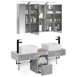 Bathroom Cabinet Set 4 pcs Concrete Grey 100 x 14.5 x 70 cm 3406298
