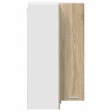 Hanging Cabinet with Door Sonoma Oak and White 57 x 57 x 100 cm 884372