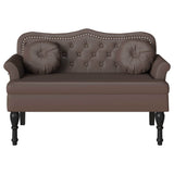 Chesterfield Bench Brown 120.5 x 65 x 75 cm Faux Leather 42019281