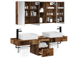 Bathroom Cabinet Set 4 pcs Old Wood Engineered Wood 3406309