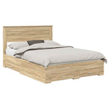 Bed Frame with Drawer Sonoma Oak 140 x 190 cm Engineered Wood 3409981