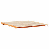 Bed Frame Wax Brown 200 x 210 cm Solid Pine Wood 873120