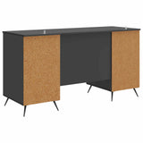 Desk with Shelf Black 142.5 x 50 x 75 cm Engineered Wood 3414631