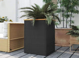 Planter Black 40x40x80 cm Poly Rattan 319415
