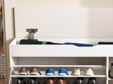 Entryway Bench with Storage,Adjustable 3-Tier Flip-Up Drawers & Hidden Cabinet,Space-Saving W1196P519994