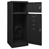 Saddle Cabinet Black Steel Large Height-Adjustable Shelves 339601