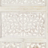 Hand carved 4-Panel Room Divider White 160x165 cm 285327