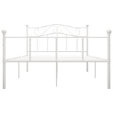 Bed Frame White Metal 160x200 cm Durable Rectangular 284520