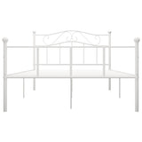 ZNTS 284518 Bed Frame without Mattress White Metal 120x200 cm