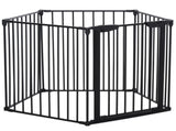 5 Panels Pet Playpen Metal Fence w/ Walk Through Door - Black T3398P347590