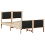 Bed frame Brown and black 120 x 200 cm Solid pine wood 878471